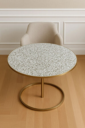 Yuvarlak Orta Sehpa Örtüsü Silinebilir Su Geçirmez Dantel Desenli Masa örtüsü Lüx Sofra Bezi.