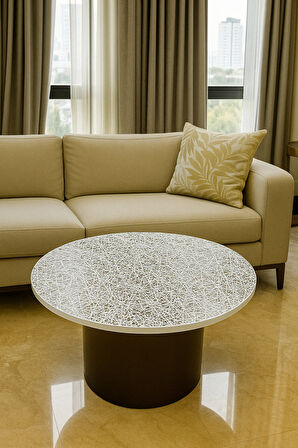 Yuvarlak Orta Sehpa Örtüsü Silinebilir Su Geçirmez Dantel Desenli Masa örtüsü Lüx Sofra Bezi.