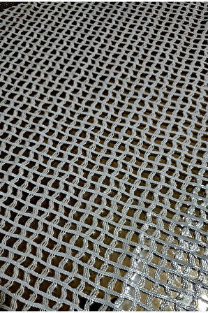 Gümüş Gri Yuvarlak Orta Sehpa Masa Örtüsü – PVC, Silinebilir, Dantel Desen