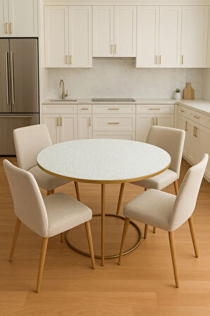 Lüks Yuvarlak Orta Sehpa Masa Örtüsü – Silinebilir, Su Geçirmez, Dantel Desen