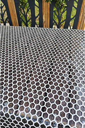 Hasır Lüx Pvc Silinebilir Krem Petek Desenli Muşamba Sofra Bezi Hediyelik Çeyizlik Örtü