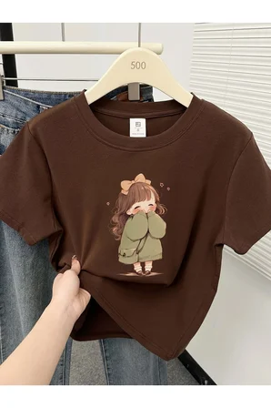 Unisex Cute Anime Kız Baskılı Tasarım Tshirt