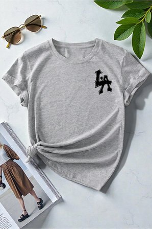 Unisex Los Angles Baskılı LA Tasarım Tshirt