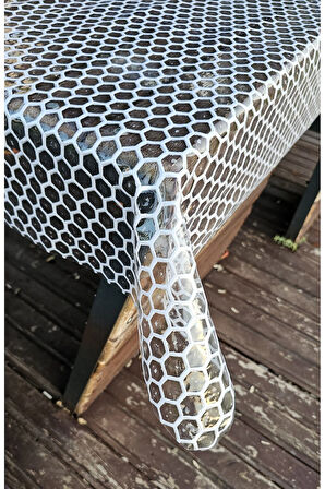 Beyaz Hasır Lüx Pvc Kaplamalı Silinebilir Petek Desen Masa Örtüsü Su Geçirmez Hediye çeyizlik sofra