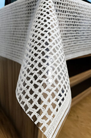 Hasır PVC Deliksiz Şeffaf kaplama Lüks Hasır Desen Silinebilir Su Geçirmez Şeffaf Masa Örtüsü