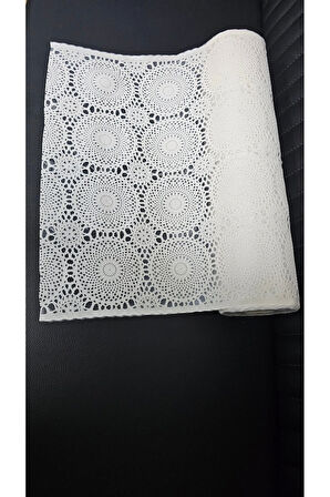 Dantel Çiçek Desenli Şeffaf PVC Raf Örtüsü – Buzdolabı, Çekmece, Dolap İçi