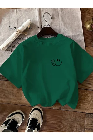 Unisex Smile Baskılı Tasarım Tshirt