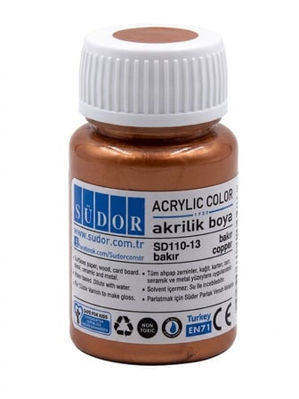 Südor Metalik Akrilik Boya 40ml Bakır - 3 adet