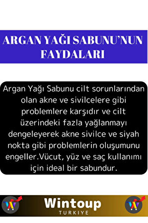 Özel Üretim %100 Doğal Bitkisel Cilt Dostu El Yüz Vücut Cilt Saç Kullanım Argan Yağı Sabunu 5 Adet