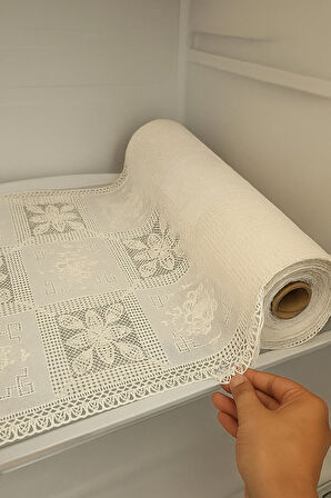 Kelebek Desenli Şeffaf Kaymaz PVC Raf ve Buz Dolap Örtüsü – Çok Amaçlı