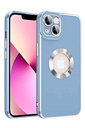 iPhone 14 Kılıf Kamera Korumalı Logo Çevresi Halka Tasarım Lüx Kapak
