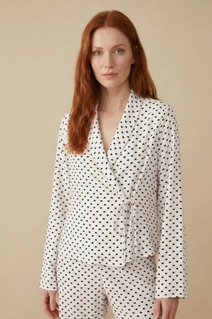 Laperissa Kadın Pijama Alt Üst Takım Krem Beden M