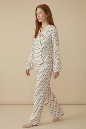 Laperissa Kadın Pijama Alt Üst Takım Krem Beden M