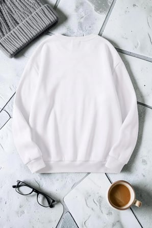 Unisex Karma Baskılı Bisiklet Yaka Sweatshirt