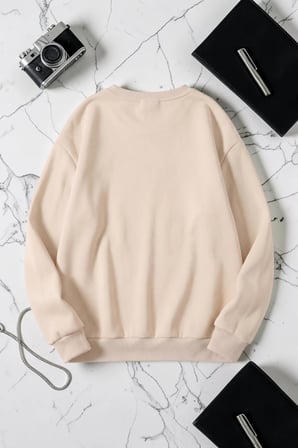 Unisex Golden Hour Baskılı Bisiklet Yaka Sweatshirt