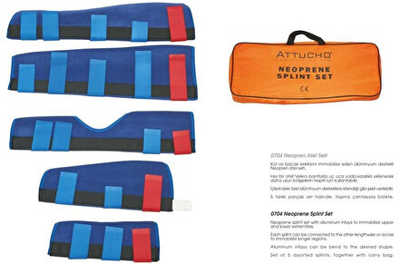 Medikalcim Ambulans ve İlk Yardım İçin 5 Li Set Neopren Atel Set
