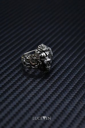Aslan Desenli 925 Ayar Gümüş Erkek Yüzük