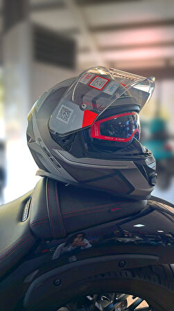 Ls2 Storm 2 Güneş Vizörlü Faster Mat Tıtanıum Kask ECR 22.06 Motosiklet Kaskı 2XL