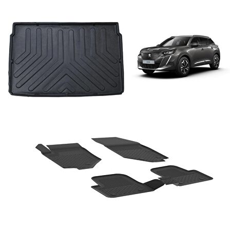 Sahler Sahler Peugeot 2008 2019 + 4.5 D Paspas ve 3D Bagaj Havuzu Siyah