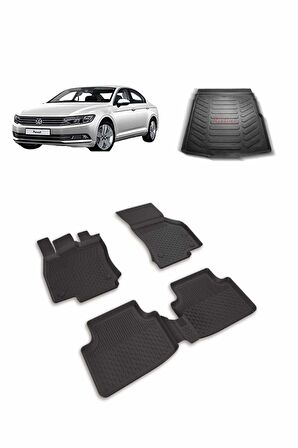 Sahler Sahler Volkswagen Passat B8-B8.5  2015 ve  Sonrası 4.5D Paspas Rizline 3D Bagaj Havuzu Set