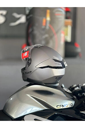 Stream 2 Mat Tıtanıum Güneş Vizörlü Tam Kask Xl