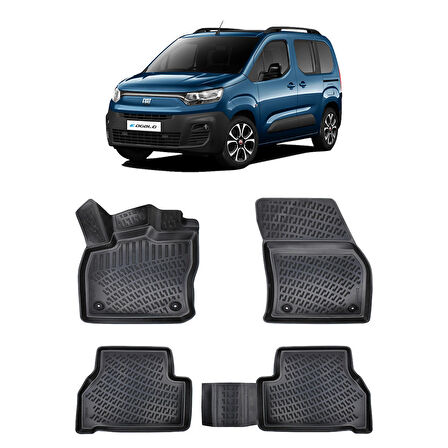 Rizline Fiat Doblo 2023+ 3D Havuzlu Paspas Siyah