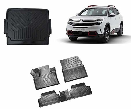 Citroen C5 Aircross 2019+Rizline 3D Havuzlu Paspas  Bagaj Havuzu Set