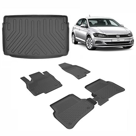 Sahler Sahler Volkswagen Polo 2017+ 4.5 D Paspas ve Rizline Bagaj Havuzu Siyah