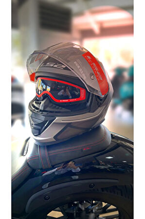 Storm 2 Güneş Vizörlü Faster Mat Tıtanıum Kask Ecr 22.06 Motosiklet Kaskı