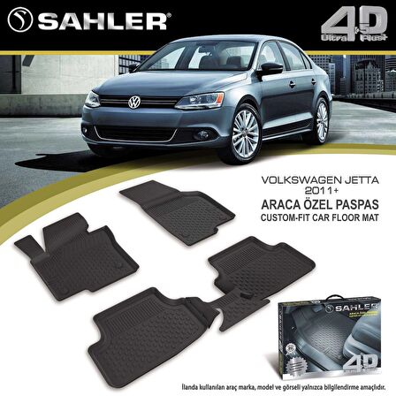 Sahler Volkswagen Jetta  2011+  4.5D Havuzlu Paspas Siyah