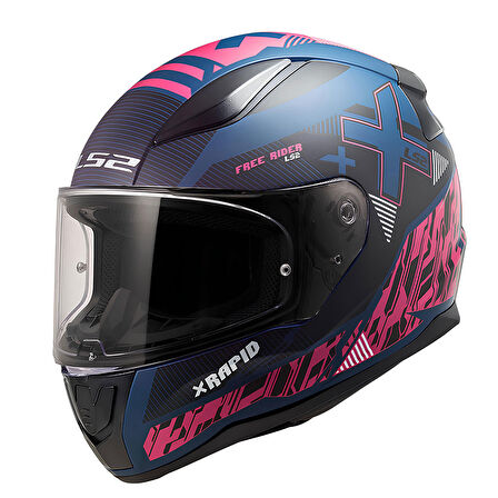 LS2 RAPID 2 XTREET MAT MAVİ-MOR KASK XL