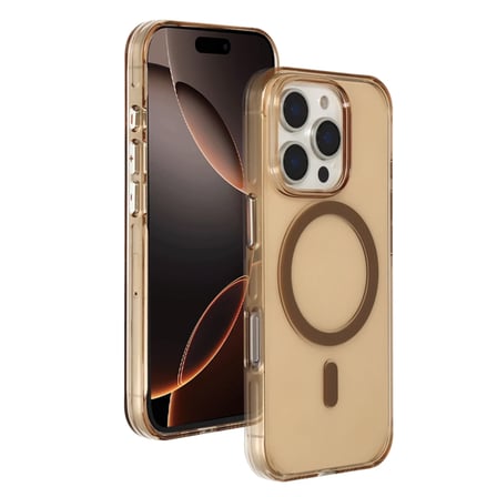 Joko Apple iPhone 16 Pro Max Gleam PC Sert Magsafe Kılıf - Şeffaf-Gold