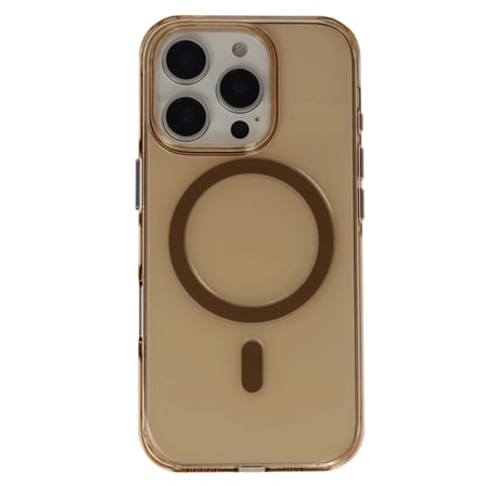 Joko Apple iPhone 16 Pro Max Gleam PC Sert Magsafe Kılıf - Şeffaf-Gold