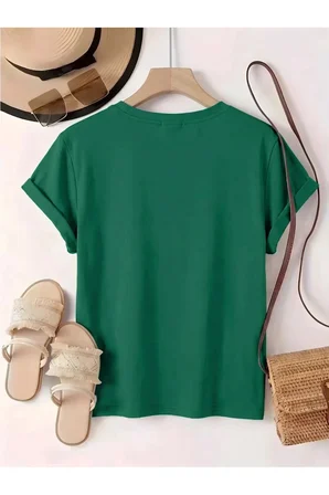 Unisex Papatya Minimal Baskılı Tasarım Tshirt