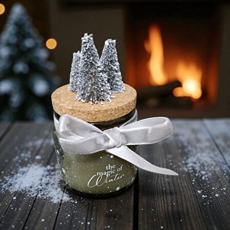 Yılbaşı Temalı Yoğun Kokulu Vegan Mum – Doğal Soyawax, Dekoratif Hediyelik 