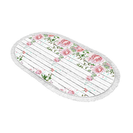 Dekoreko İnci Halı Dijital Saçaklı Oval 1853 Desen 1