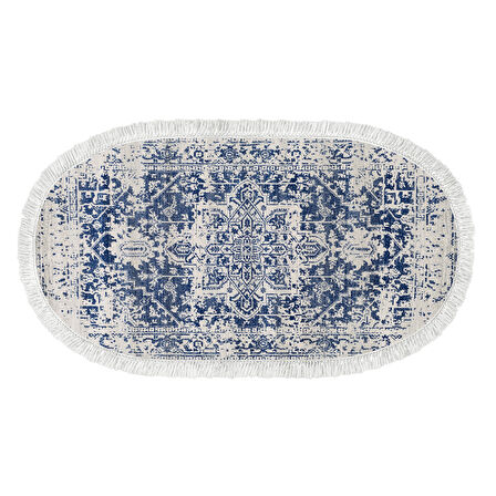 Dekoreko İnci Halı Dijital Saçaklı Oval 2069 Desen 1