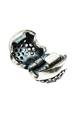 Işıltılı Kalp Klips Charm | 925 Ayar Gümüş