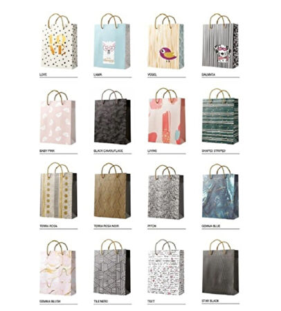 Gıpta Karton Çanta Desenli Orta 23X30 Karışık - 2 adet