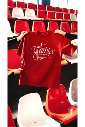 Unisex Make Türkiye Great Again Baskılı Tasarım Tshirt