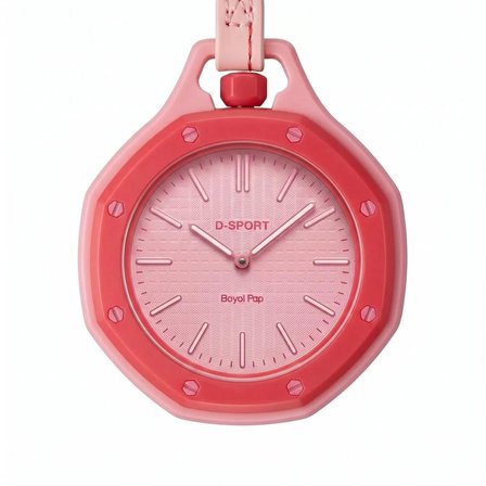 Piyatech Pembe Askılı Hemşire Ve Çanta Saati Şık Analog Kadran Pratik Unisex Sekizgen Cep Saati