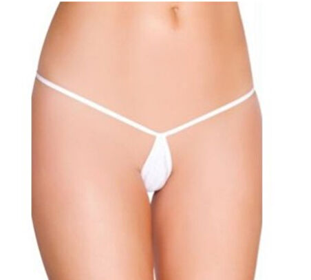 ASM1211 Kadın 2 li  Beyaz Mıcro Mini Damla Kıskırtıcı String