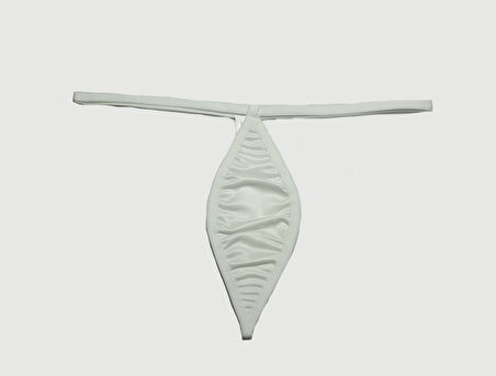 ASM1211 Kadın 2 li  Beyaz Mıcro Mini Damla Kıskırtıcı String