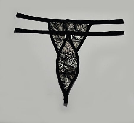 ASM1227 Kadın 2 Li Leopar Tarz Şekiller Sarsıtan String