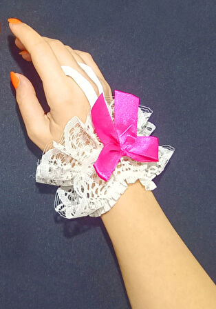 ASM1286Y Kadın Ekru Dantel El Bilekliği Gelinlik Aksesuarı