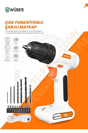 Pro Germany Akıllı Şarjlı Matkap Akülü Vidalama Usb Li Extra Güçlü Araba Şarj Type-c Girişli
