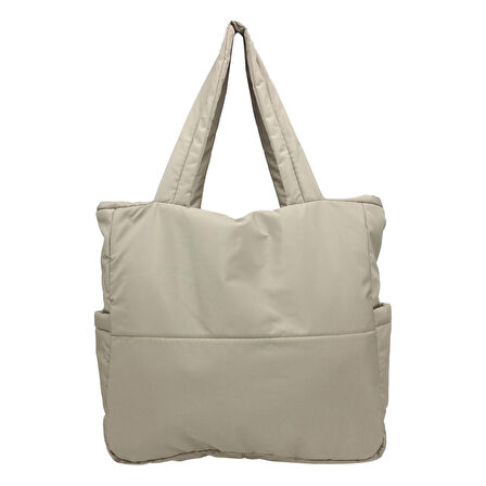 Samilon Kabartmalı Puf Kumaş Shopper Çanta Taş