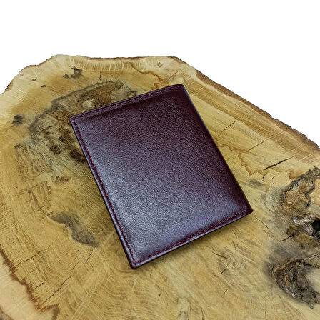 Hakiki Deri Bordo Erkek Cüzdan