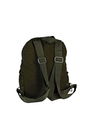 SİA ÇANTA Kırinkıl Kumaş 3 Gözlü, Matara Bölmeli Su Geçirmez Kumaş Ön Kapitone Baskılı Kadın Sırt Çantası