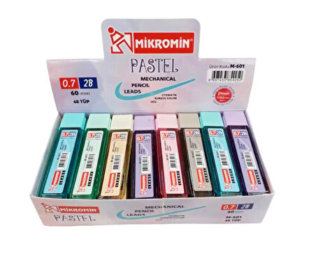 Mikro M-601 2B 60 mm 0.7 Kalem Ucu 1 Tüp Pastel Renkler